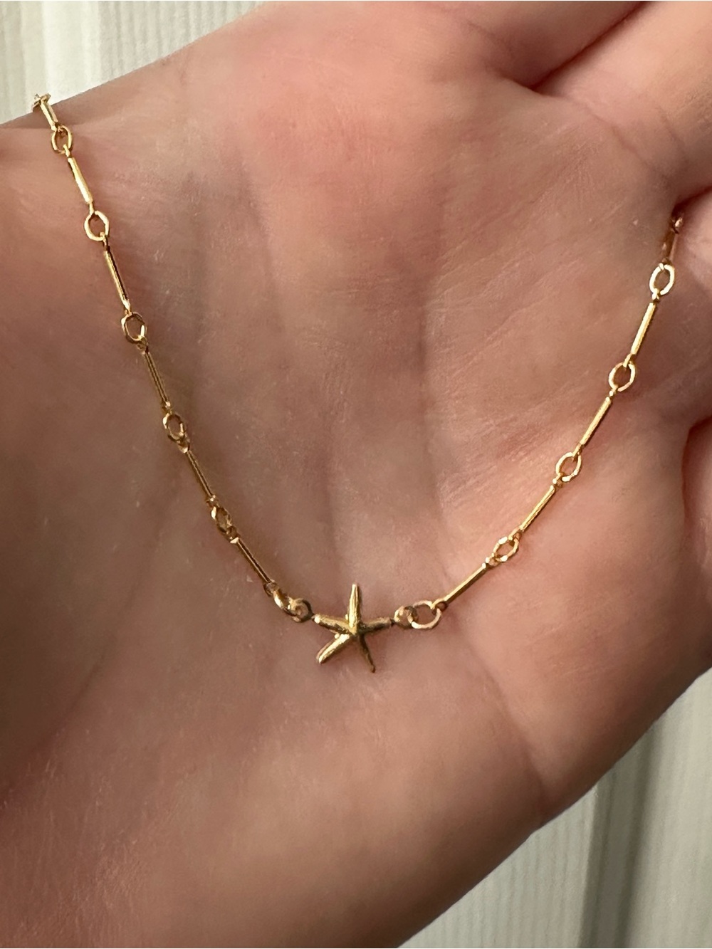 14k Gold-Filled Anklet/Bracelet Starfish Connector Handmade 9.25” NWOT